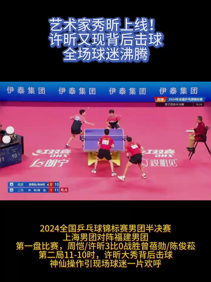 英格兰队鏖战波兰队，许昕统治全场